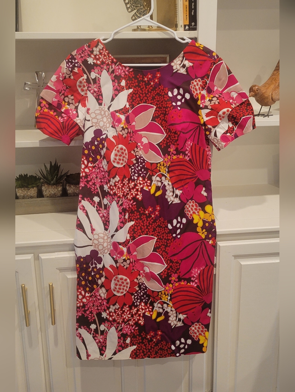 Trina Turk Vibrant Pink & Red Floral Shift Dress